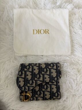 Dior Navy Saddle Wallet